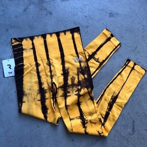 Rapid Wear Sz S Seamless Leggings Yellow Tye Die